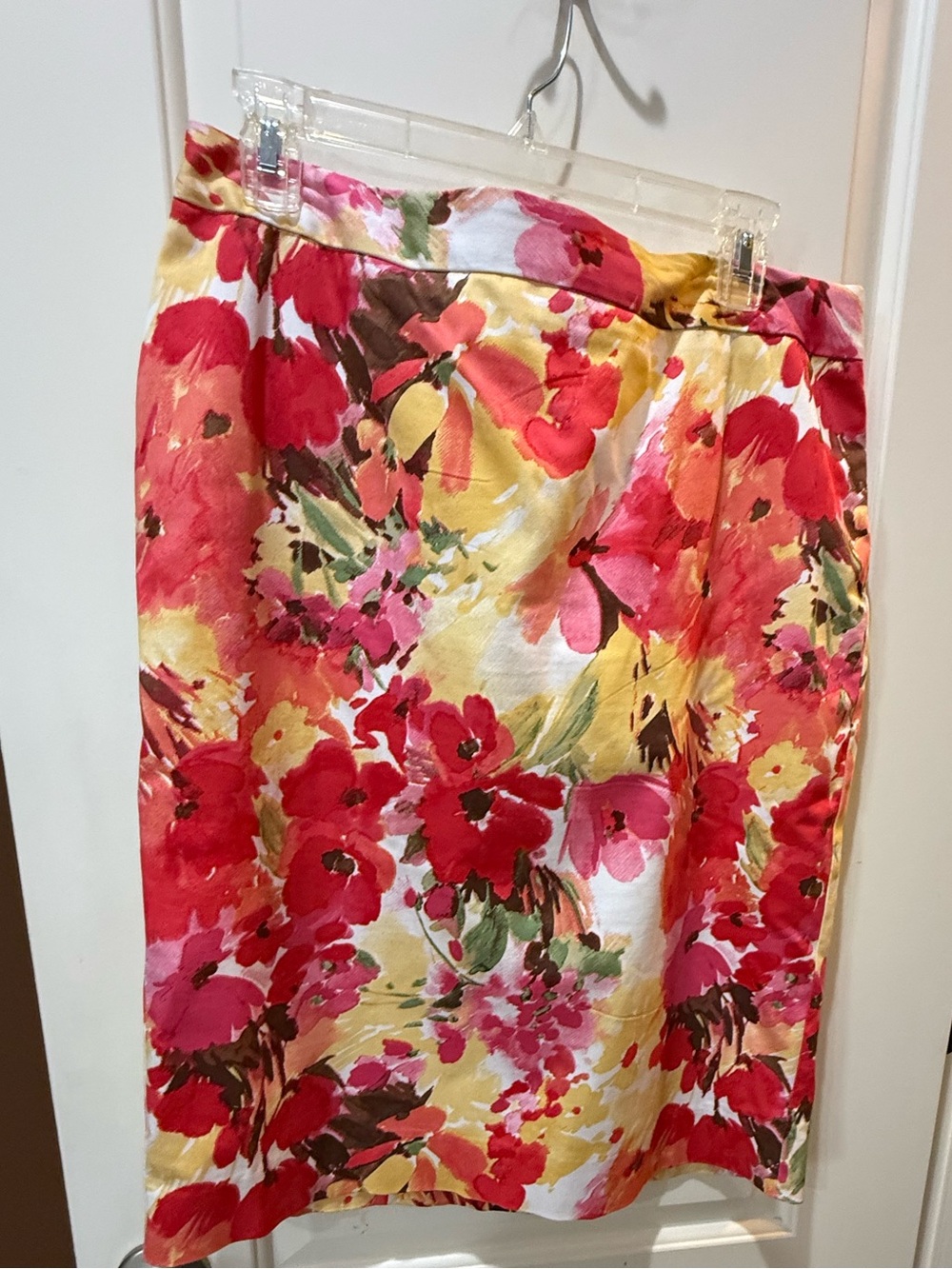 Charter Club Floral Pencil Skirt in Red, Pink and Yellow